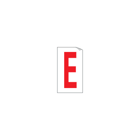 Foglio n. 1 etichette adesive B/R lettera E