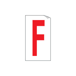 Foglio n. 1 etichette adesive B/R lettera F