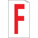 Foglio n. 1 etichette adesive B/R lettera F