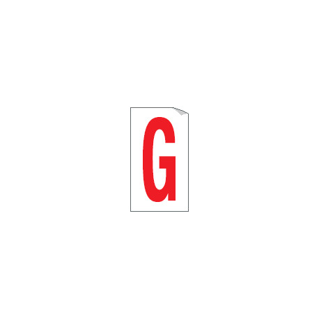Foglio n. 1 etichette adesive B/R lettera G