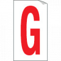 Foglio n. 1 etichette adesive B/R lettera G