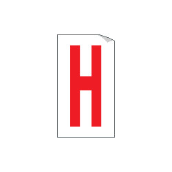 Foglio n. 1 etichette adesive B/R lettera H