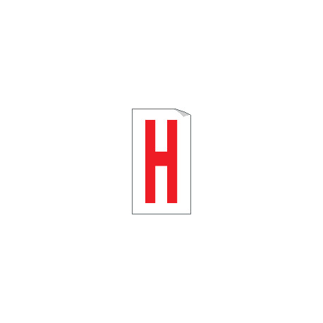 Foglio n. 1 etichette adesive B/R lettera H