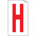 Foglio n. 1 etichette adesive B/R lettera H