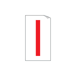 Foglio n. 1 etichette adesive B/R lettera I