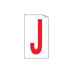 Foglio n. 1 etichette adesive B/R lettera J