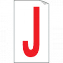 Foglio n. 1 etichette adesive B/R lettera J