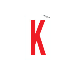 Foglio n. 1 etichette adesive B/R lettera K