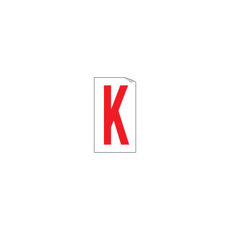 Foglio n. 1 etichette adesive B/R lettera K