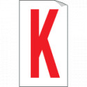 Foglio n. 1 etichette adesive B/R lettera K