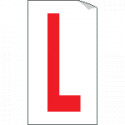 Foglio n. 1 etichette adesive B/R lettera L