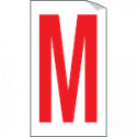 Foglio n. 1 etichette adesive B/R lettera M