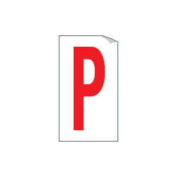 Foglio n. 1 etichette adesive B/R lettera P