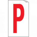Foglio n. 1 etichette adesive B/R lettera P
