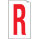 Foglio n. 1 etichette adesive B/R lettera R