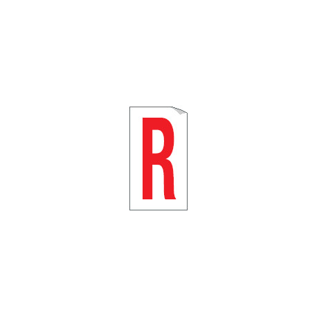 Foglio n. 1 etichette adesive B/R lettera R
