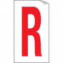 Foglio n. 1 etichette adesive B/R lettera R