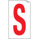 Foglio n. 1 etichette adesive B/R lettera S