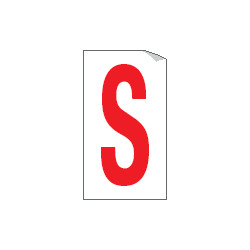 Foglio n. 1 etichette adesive B/R lettera S