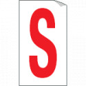 Foglio n. 1 etichette adesive B/R lettera S