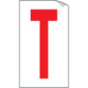 Foglio n. 1 etichette adesive B/R lettera T