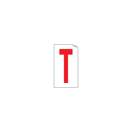 Foglio n. 1 etichette adesive B/R lettera T