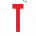 Foglio n. 1 etichette adesive B/R lettera T