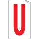 Foglio n. 1 etichette adesive B/R lettera U
