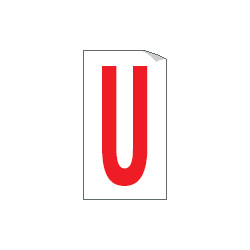 Foglio n. 1 etichette adesive B/R lettera U
