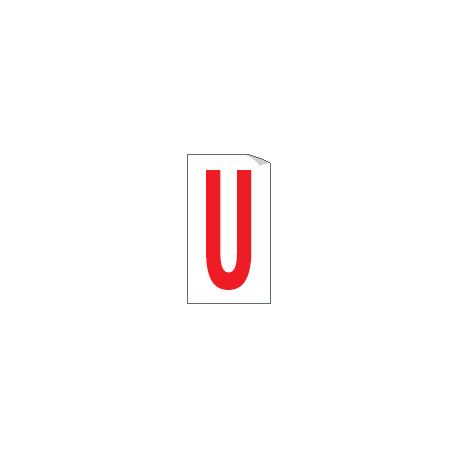 Foglio n. 1 etichette adesive B/R lettera U