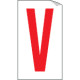 Foglio n. 1 etichette adesive B/R lettera V