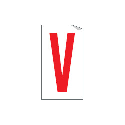 Foglio n. 1 etichette adesive B/R lettera V