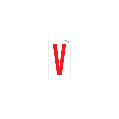 Foglio n. 1 etichette adesive B/R lettera V