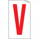 Foglio n. 1 etichette adesive B/R lettera V