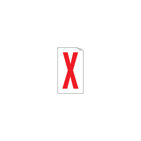 Foglio n. 1 etichette adesive B/R lettera X