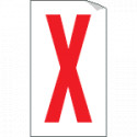 Foglio n. 1 etichette adesive B/R lettera X