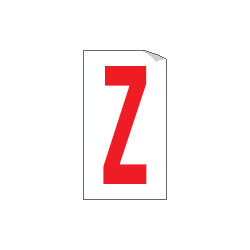 Foglio n. 1 etichette adesive B/R lettera Z