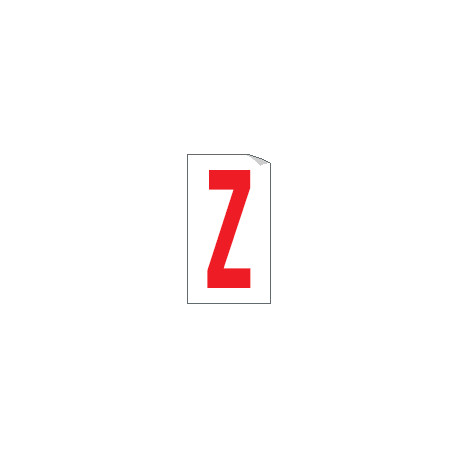 Foglio n. 1 etichette adesive B/R lettera Z