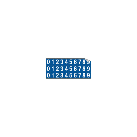 Foglio n. 30numeri autoadesivi B/B numeri da 0 a 9