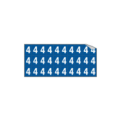 Foglio n. 30 numeri autoadesivi B/B numero 4