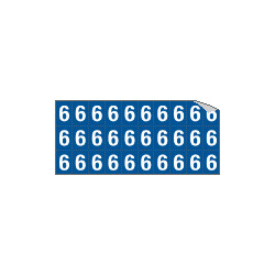 Foglio n. 30 numeri autoadesivi B/B numero 6 / 9