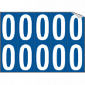Foglio n. 10 numeri autoadesivi B/B lettera o num. 0