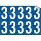 Foglio n. 10 numeri autoadesivi B/B numero 3