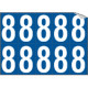 Foglio n. 10 numeri autoadesivi B/B numero 8