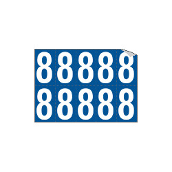 Foglio n. 10 numeri autoadesivi B/B numero 8