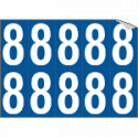 Foglio n. 10 numeri autoadesivi B/B numero 8