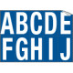 Foglio n. 10 etichette adesive B/B lett. da A a J