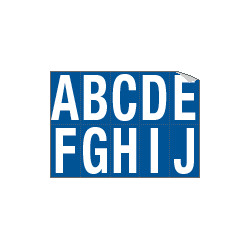 Foglio n. 10 etichette adesive B/B lett. da A a J