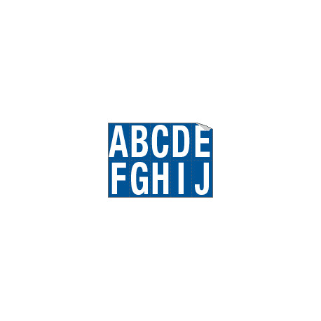 Foglio n. 10 etichette adesive B/B lett. da A a J