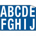 Foglio n. 10 etichette adesive B/B lett. da A a J